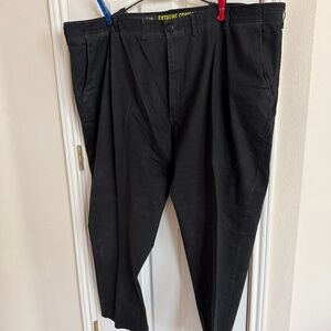 LIKE NEW Mens Big & Tall Lee Extreme Comfort Khaki Chino Black Pants 54 x 30